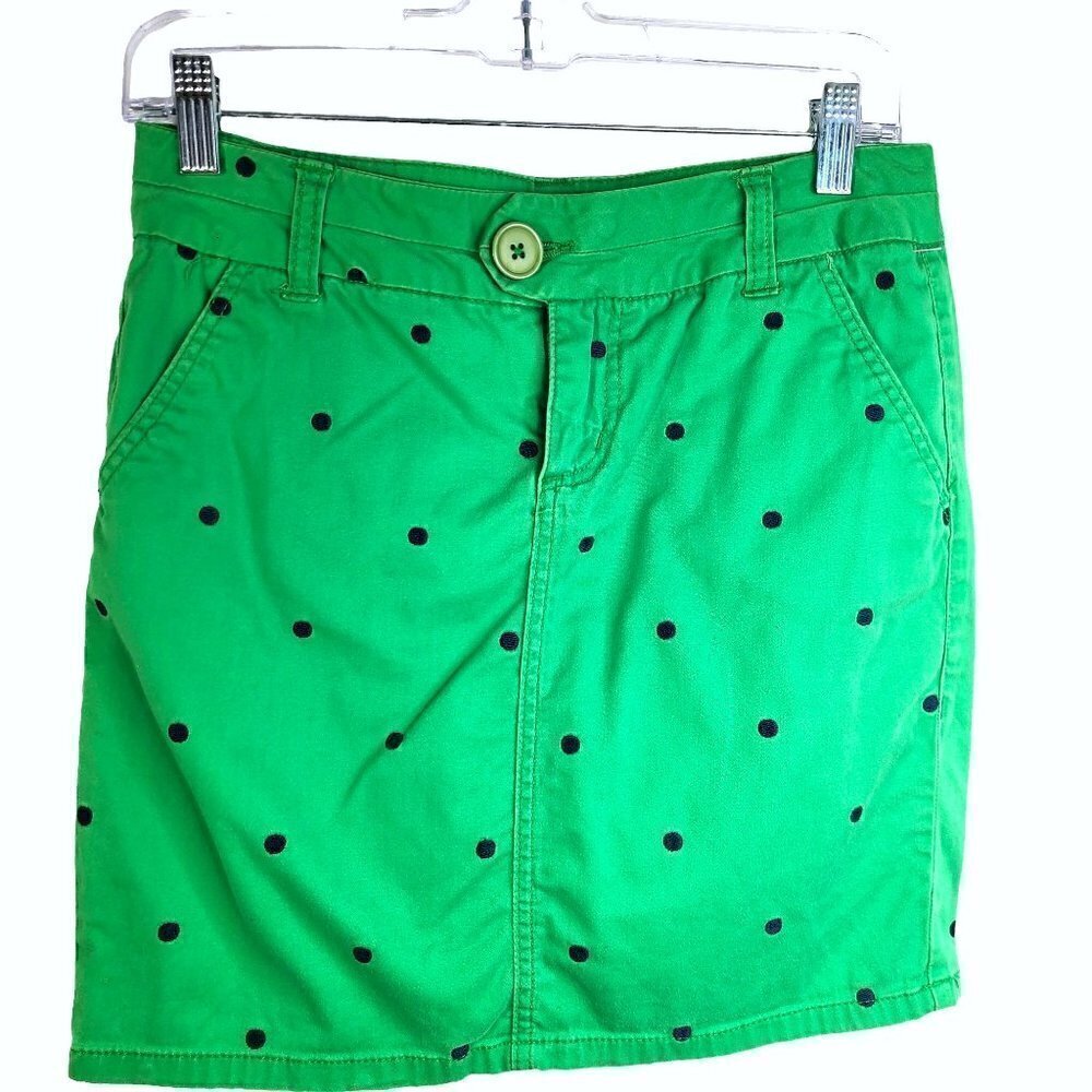 Women's Green Polkadot Mini Pencil Skirt Y2K